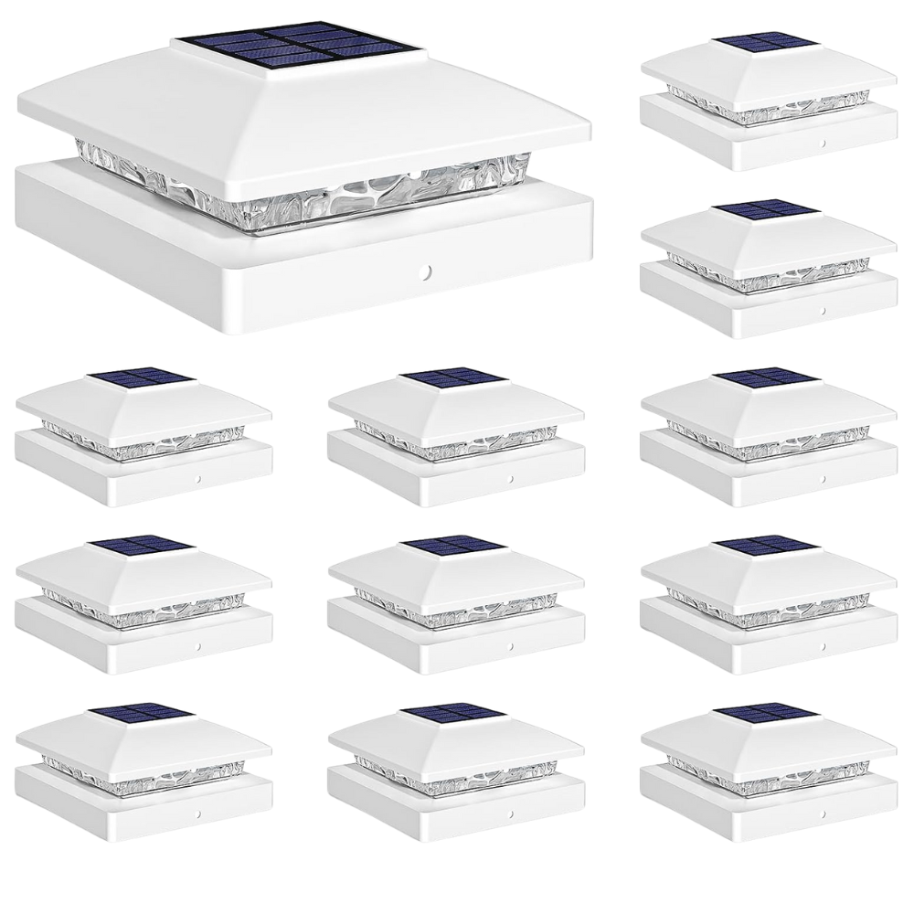 Waterproof Solar Powered Post Cap Lights for Outdoor Fence and Deck