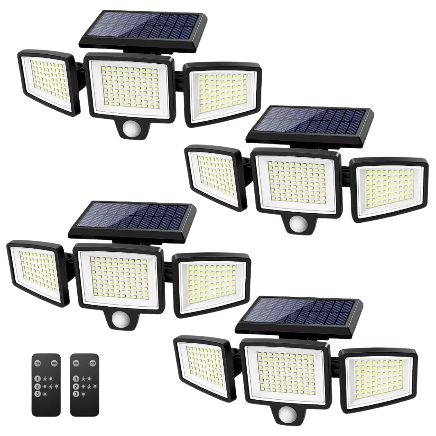 Solar Security Lights Outdoor 2500LM 210 LED Motion Sensor Flood Lights With Remote