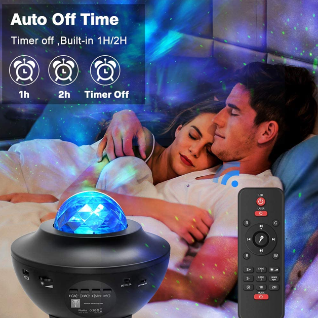 Starry Night Light Galaxy Projector With Bluetooth Speaker-LED Solar Fairy Lights