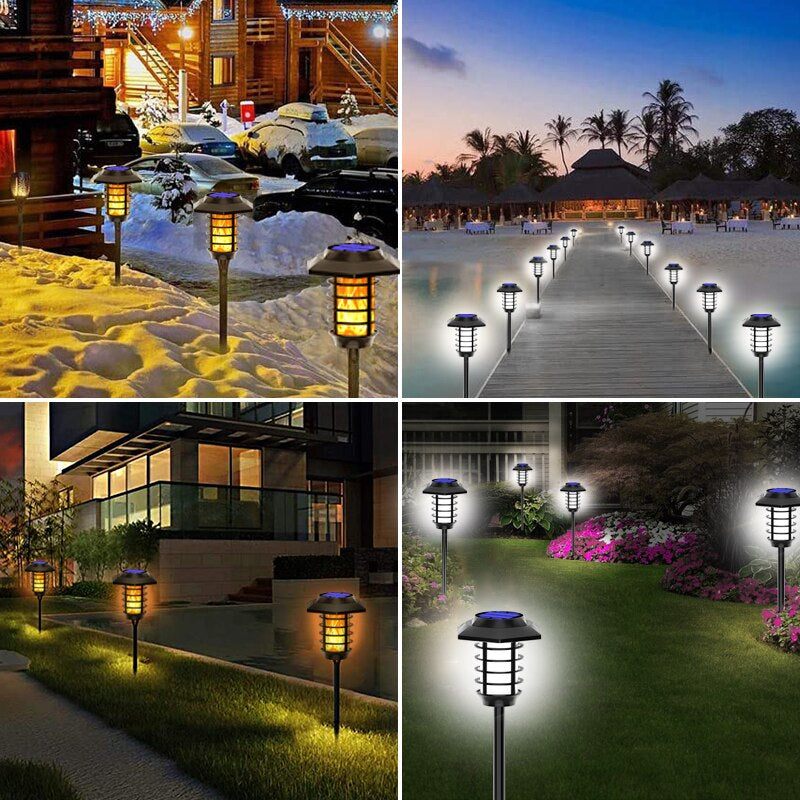 2 IN 1 LED Solar Flame Torch Lamp-LED Solar Fairy Lights