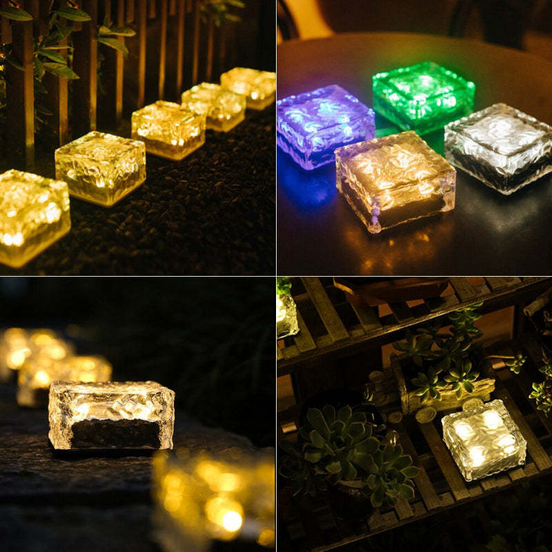 LED Ice Cube Brick Lights For Garden-LED Solar Fairy Lights