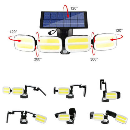 Four Head Solar Wide Angle Lamp-LED Solar Fairy Lights