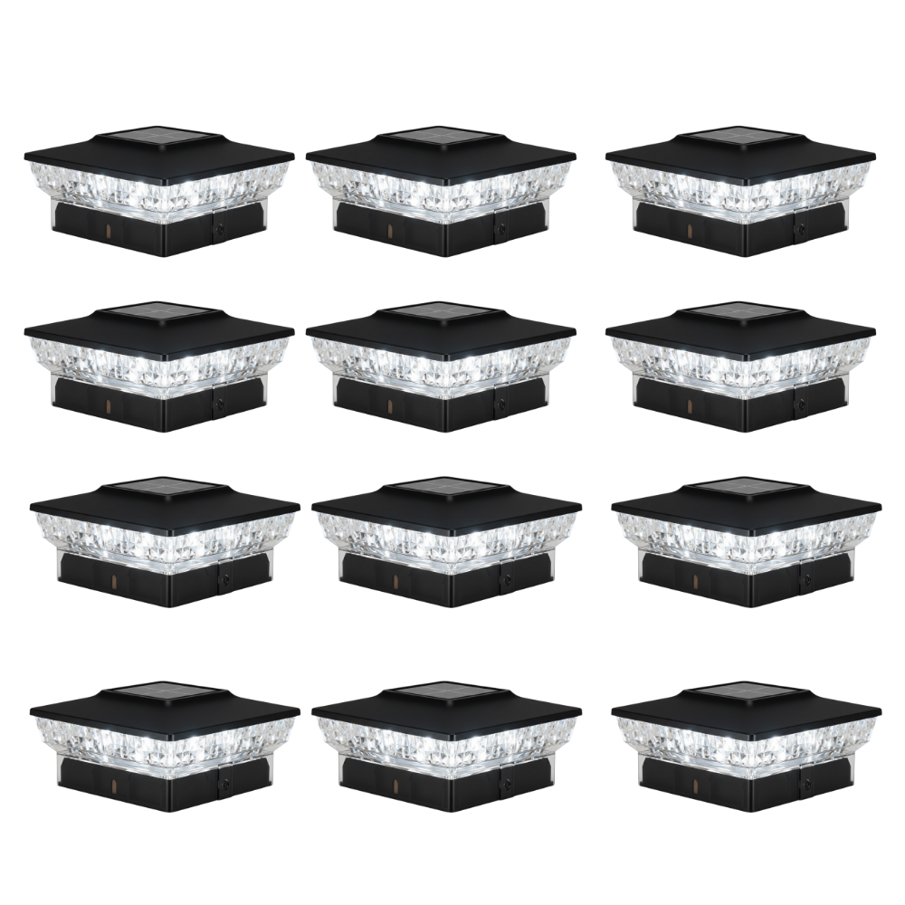 Flickering Flame Solar Post Cap Lights for Outdoor Deck and Fence