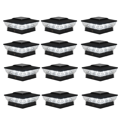 Flickering Flame Solar Post Cap Lights for Outdoor Deck and Fence