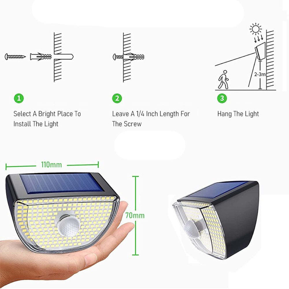 200 LED Solar 3 Modes Motion Sensor Lamp-LED Solar Fairy Lights