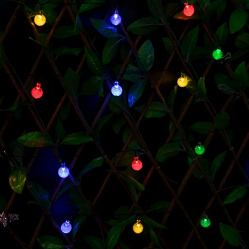20 LED Solar-Powered Crystal Ball String Lights-LED Solar Fairy Lights