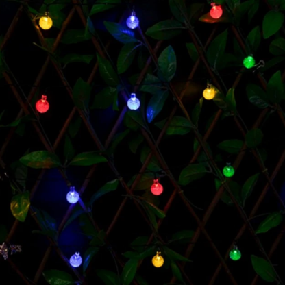 20 LED Solar-Powered Crystal Ball String Lights-LED Solar Fairy Lights