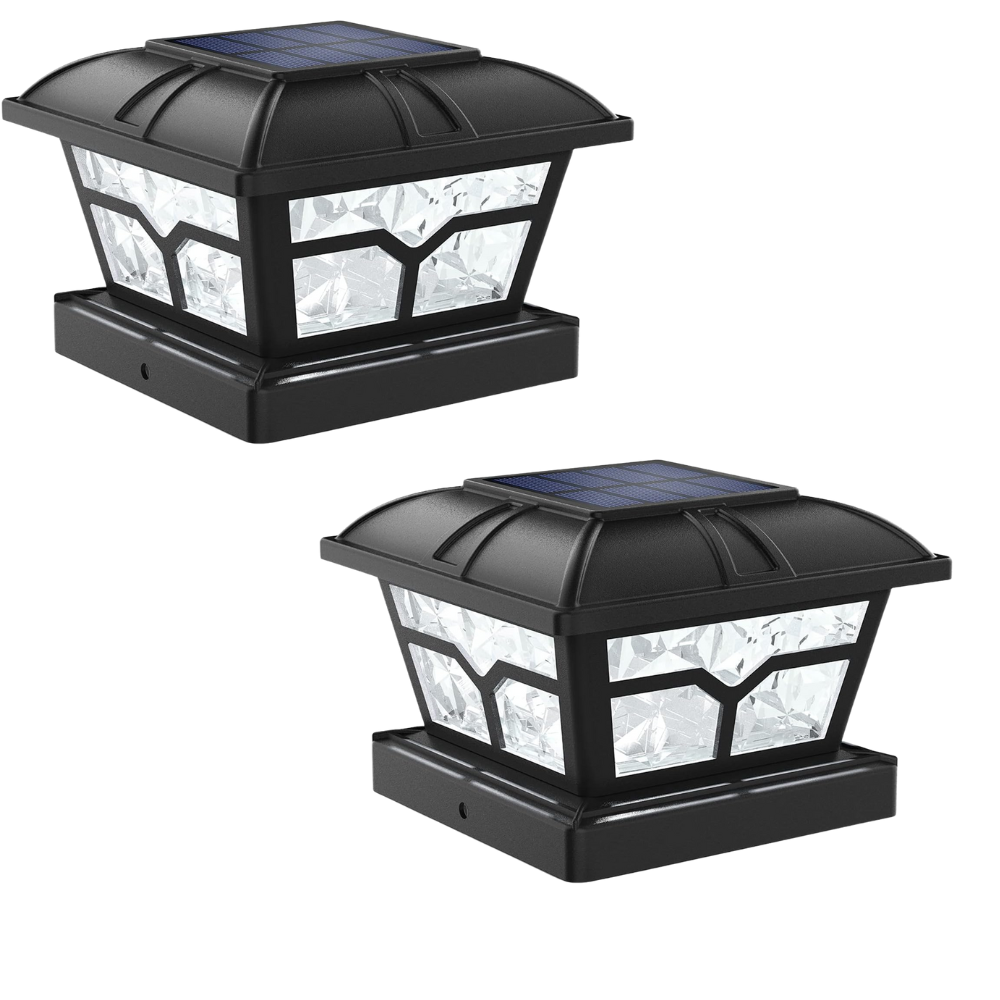 Dual Color Solar Post Cap Lights For Outdoor Fence And Deck