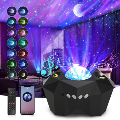 Starry Sky Projector With Moon And Music Sync-LED Solar Fairy Lights