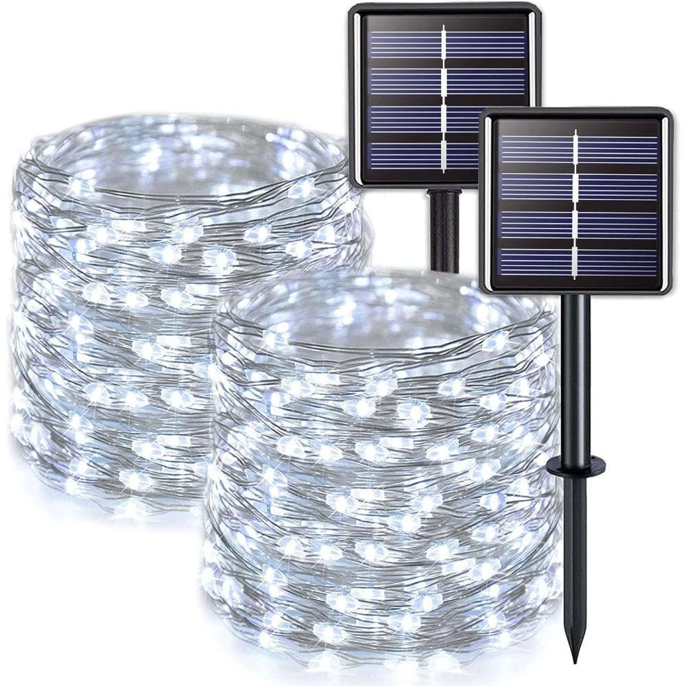 Solar Powered Outdoor String Lights With Flexible Copper Wire-LED Solar Fairy Lights