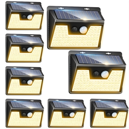 140LED Solar Security Fence Lights For Wall Garden Yard Outside