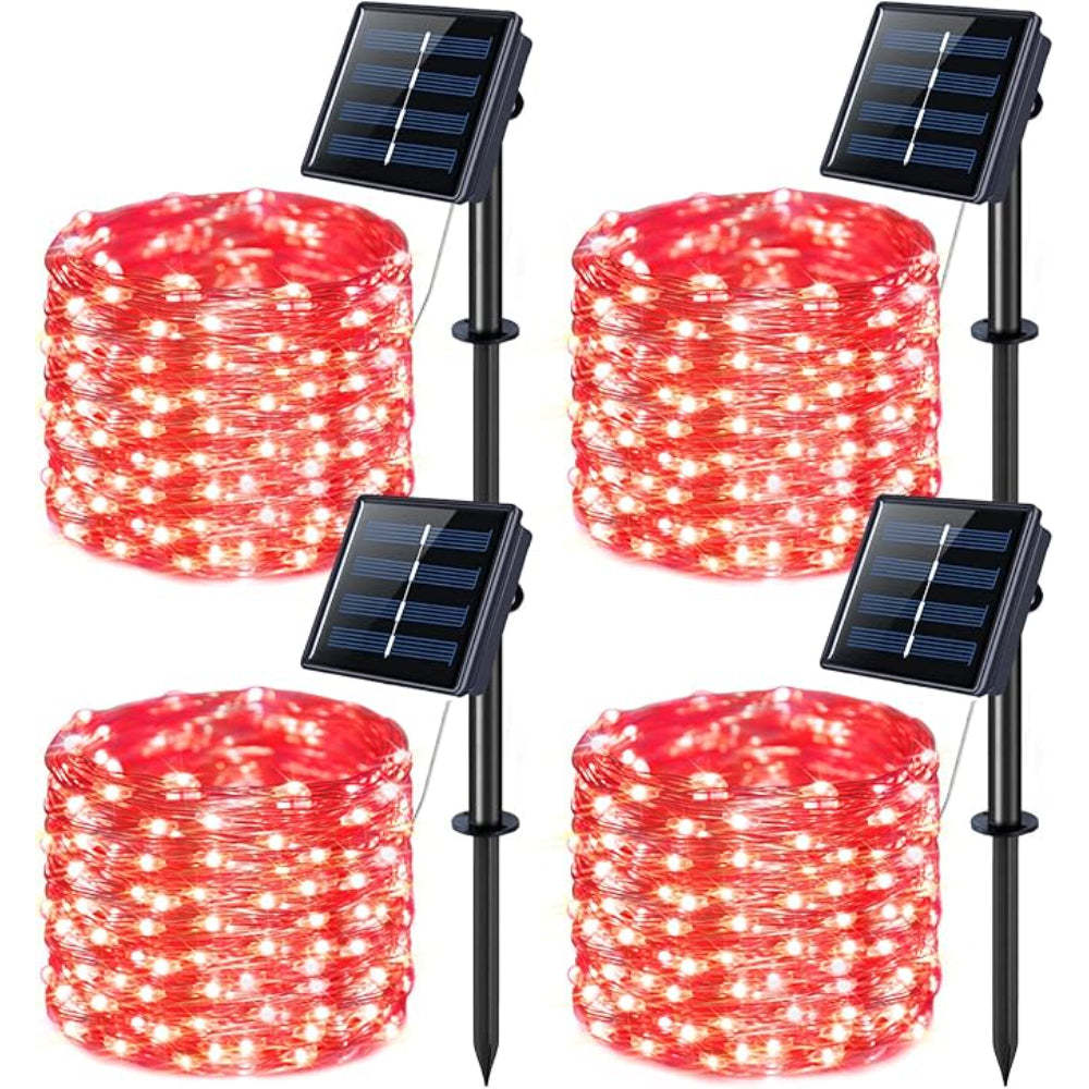 Solar Powered Outdoor String Lights With Flexible Copper Wire-LED Solar Fairy Lights