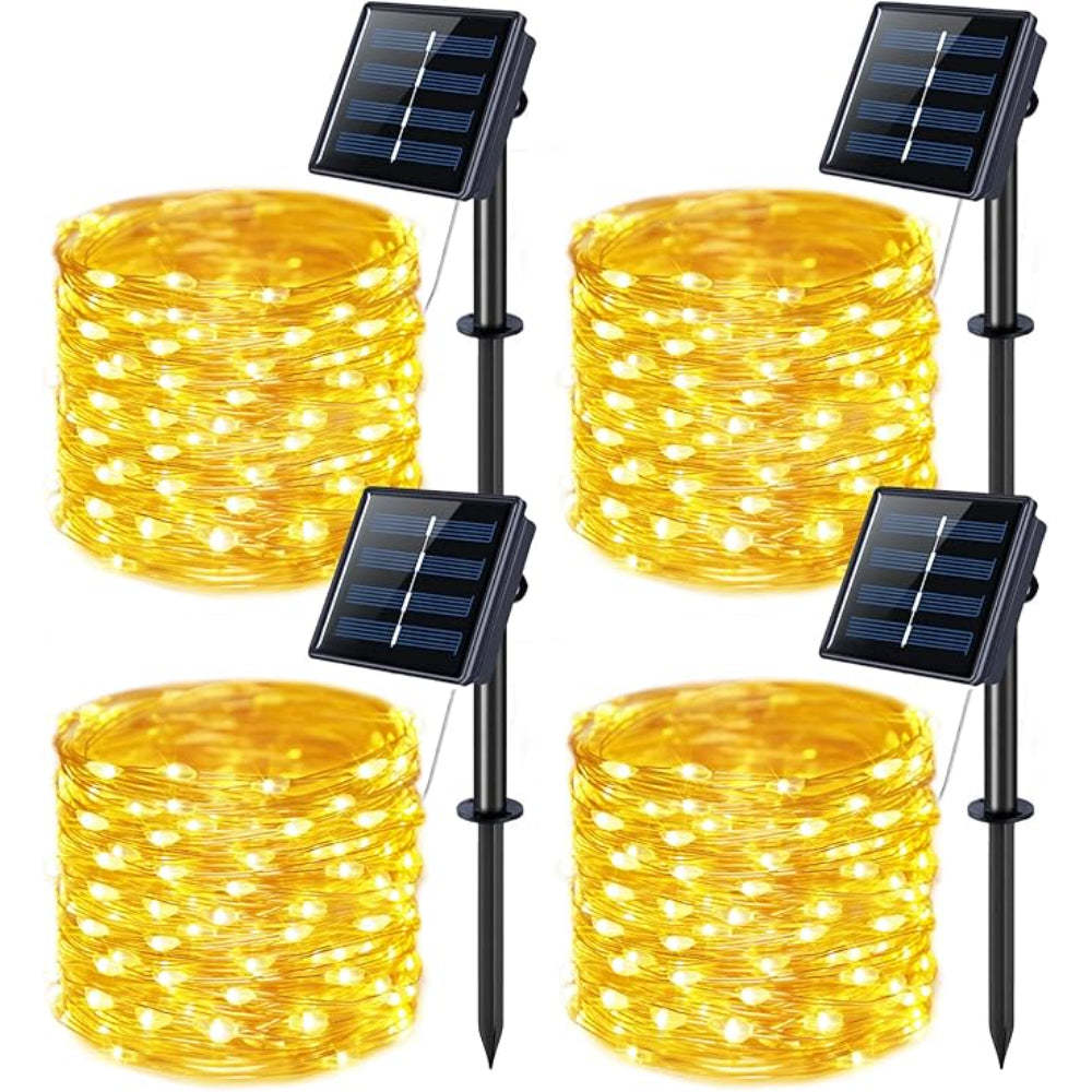 Solar Powered Outdoor String Lights With Flexible Copper Wire-LED Solar Fairy Lights