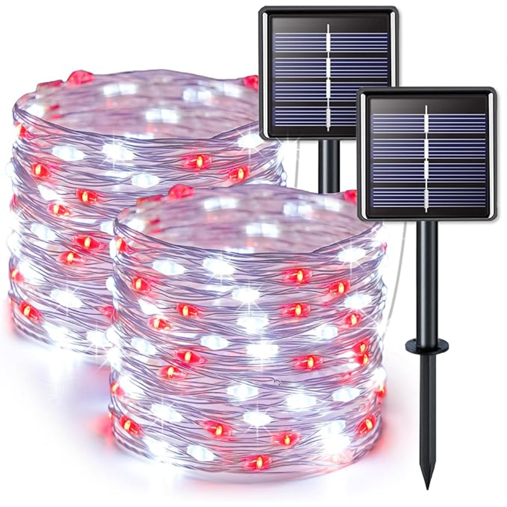 Solar Powered Outdoor String Lights With Flexible Copper Wire-LED Solar Fairy Lights