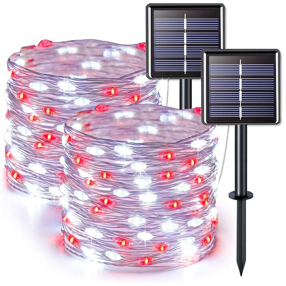 Solar Powered Outdoor String Lights With Flexible Copper Wire-LED Solar Fairy Lights