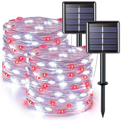 Solar Powered Outdoor String Lights With Flexible Copper Wire-LED Solar Fairy Lights