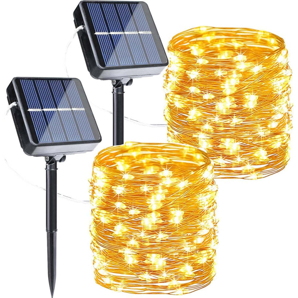 2 Piece Solar Powered String Lights For Outdoor Decoration-LED Solar Fairy Lights