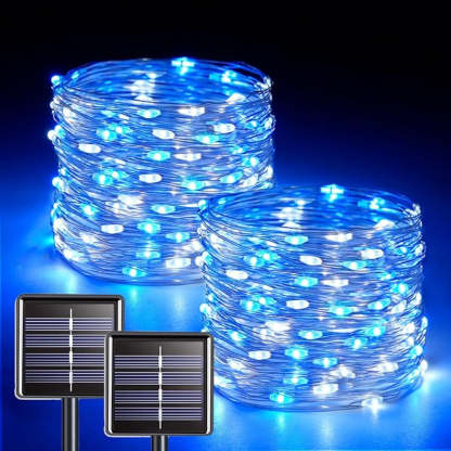 Solar Powered Outdoor String Lights With Flexible Copper Wire-LED Solar Fairy Lights