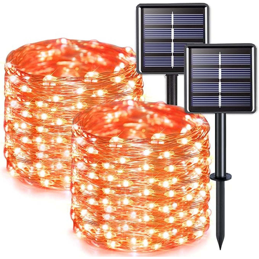 Solar Powered Outdoor String Lights With Flexible Copper Wire-LED Solar Fairy Lights