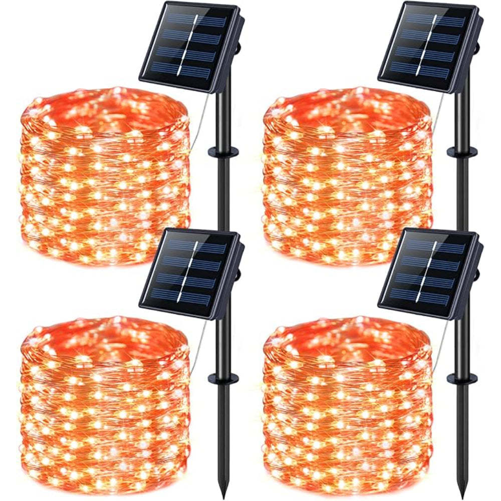 Solar Powered Outdoor String Lights With Flexible Copper Wire-LED Solar Fairy Lights