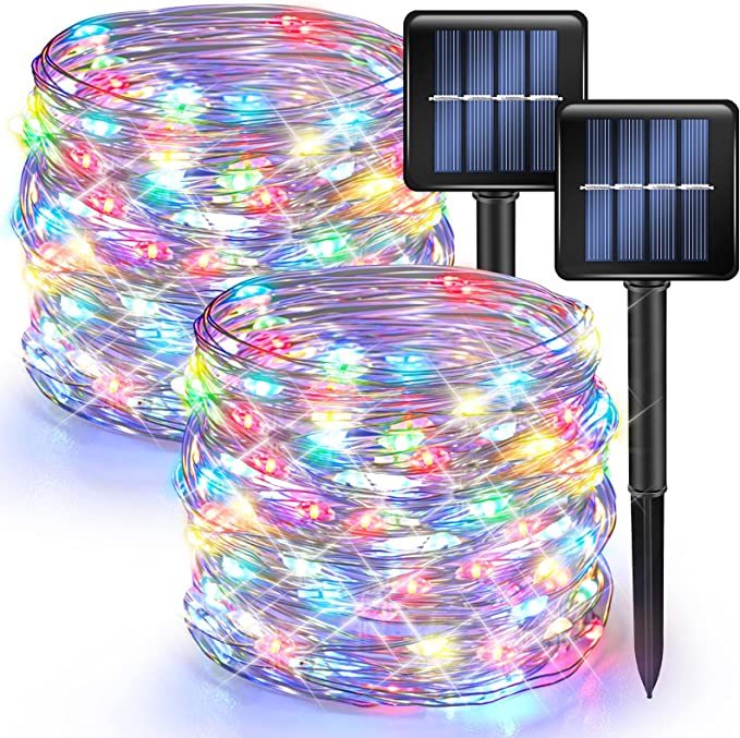 Solar String Christmas Lights Solar Powered Waterproof Fairy Lights 8 Modes-LED Solar Fairy Lights
