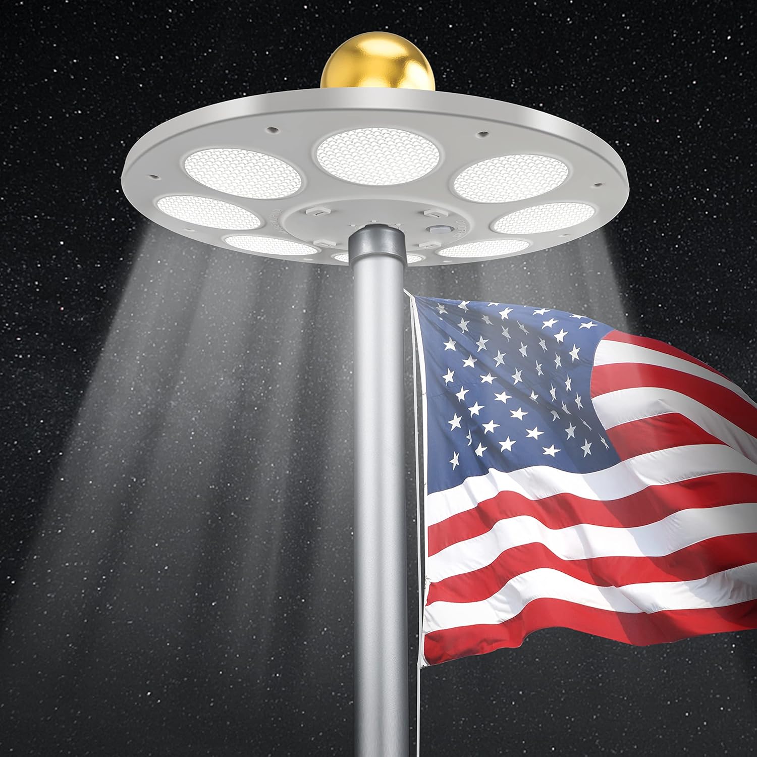 Solar Powered LED Flagpole Light-LED Solar Fairy Lights
