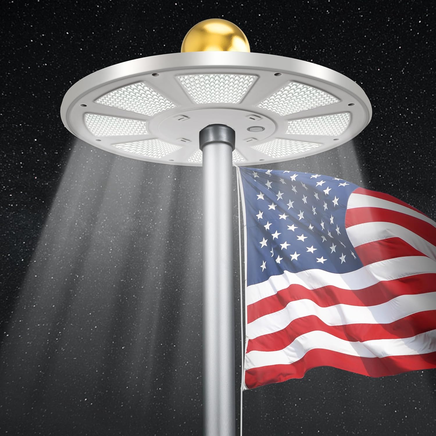 Solar Powered LED Flagpole Light-LED Solar Fairy Lights