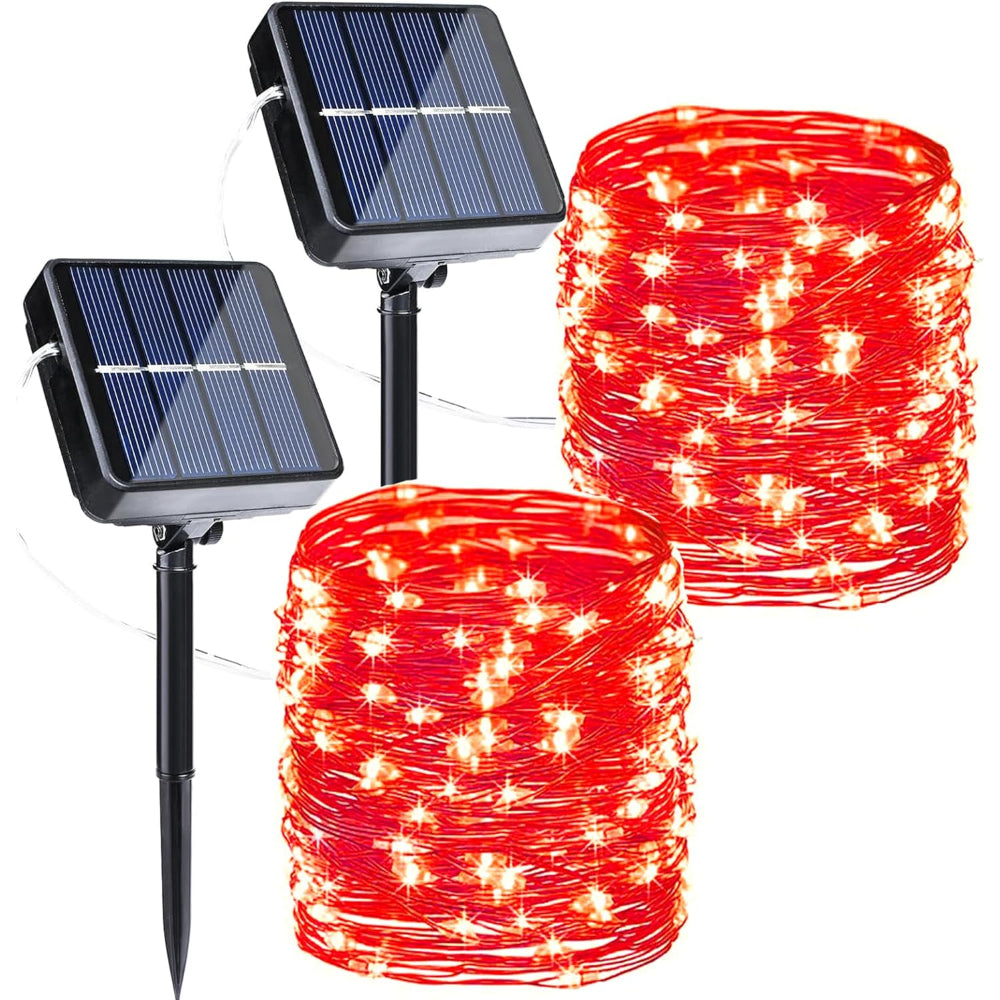 2 Piece Solar Powered String Lights For Outdoor Decoration-LED Solar Fairy Lights