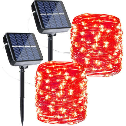 2 Piece Solar Powered String Lights For Outdoor Decoration-LED Solar Fairy Lights
