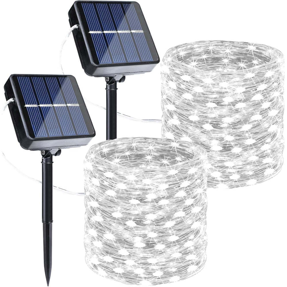 2 Piece Solar Powered String Lights For Outdoor Decoration-LED Solar Fairy Lights