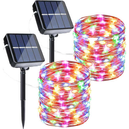 2 Piece Solar Powered String Lights For Outdoor Decoration-LED Solar Fairy Lights