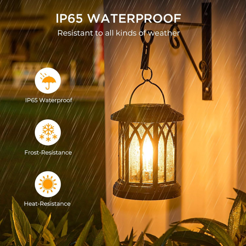 Outdoor Waterproof Solar Lanterns With Bright LED Hanging Lights