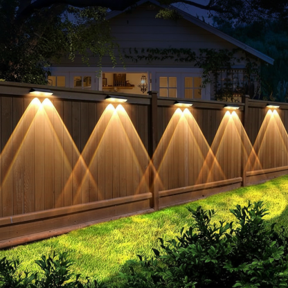 Solar Fence Lights Outdoor 8 Pack Waterproof LED 3 Mode