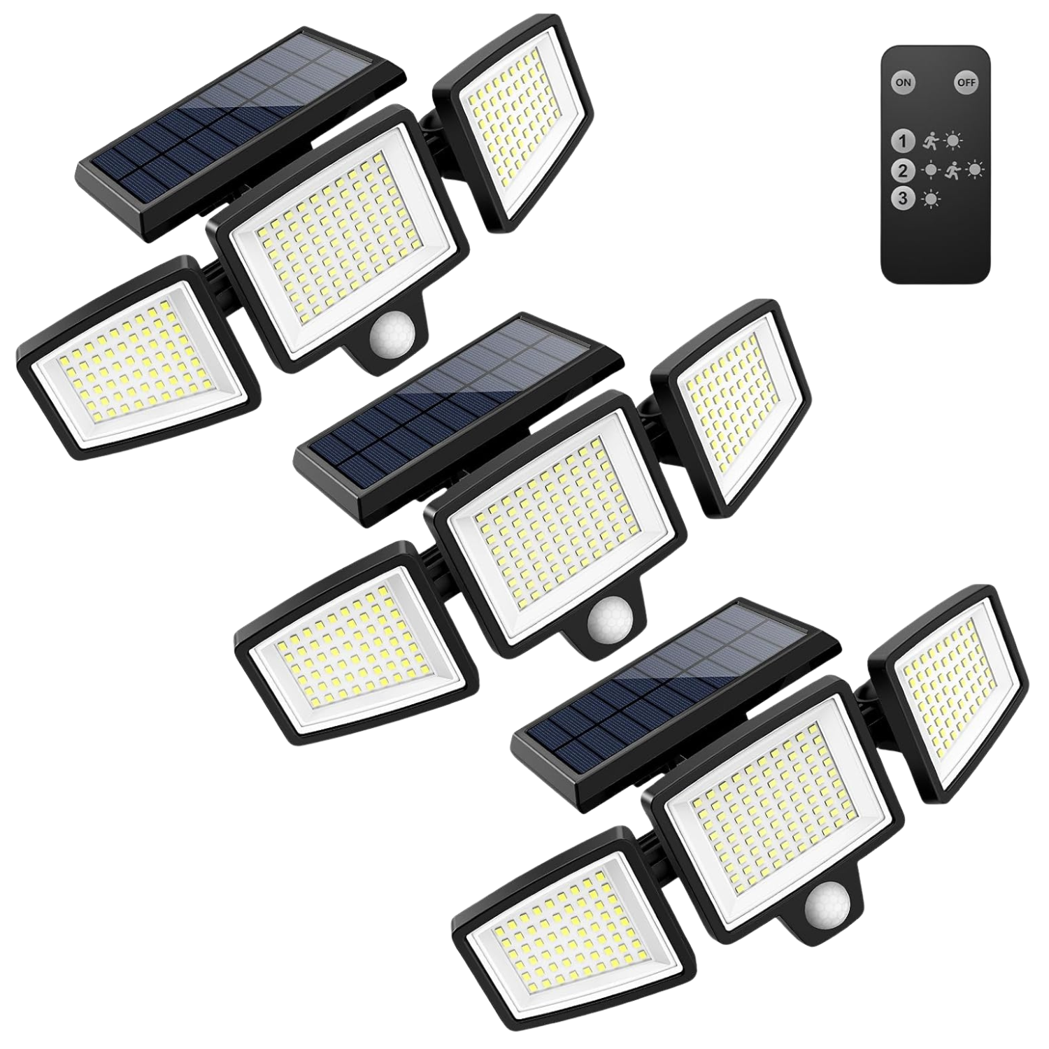 Solar Security Lights Outdoor 2500LM 210 LED Motion Sensor Flood Lights With Remote