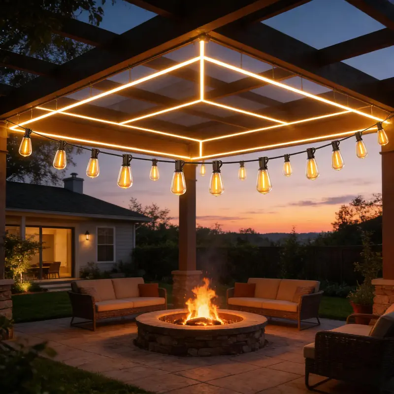 Solar Outdoor String Lights 50FT/100FT/150FT Dimmable Shatterproof ST38 Bulbs Waterproof 2700k Warm Light for Backyard Patio Garden Deck Party Christmas Decorations