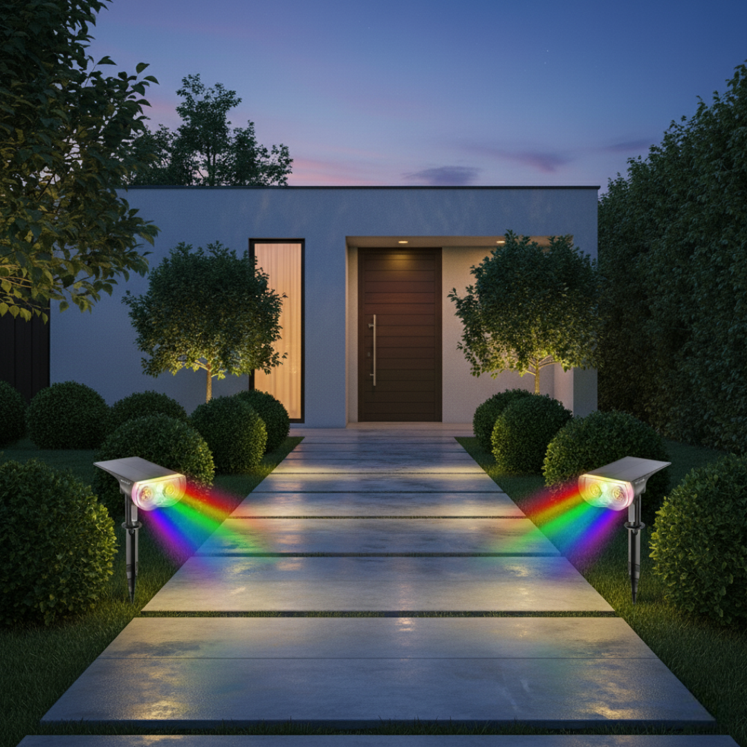 RGB Halloween Solar Lights Outdoor 2 Pack Waterproof Spotlights