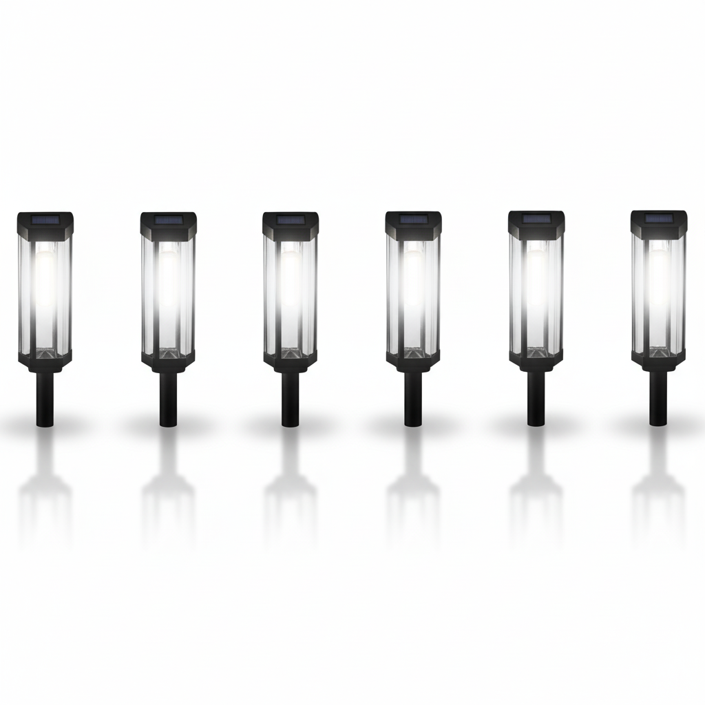 Bright Solar Pathway Lights Outdoor 8 Pack Waterproof Garden Lamps