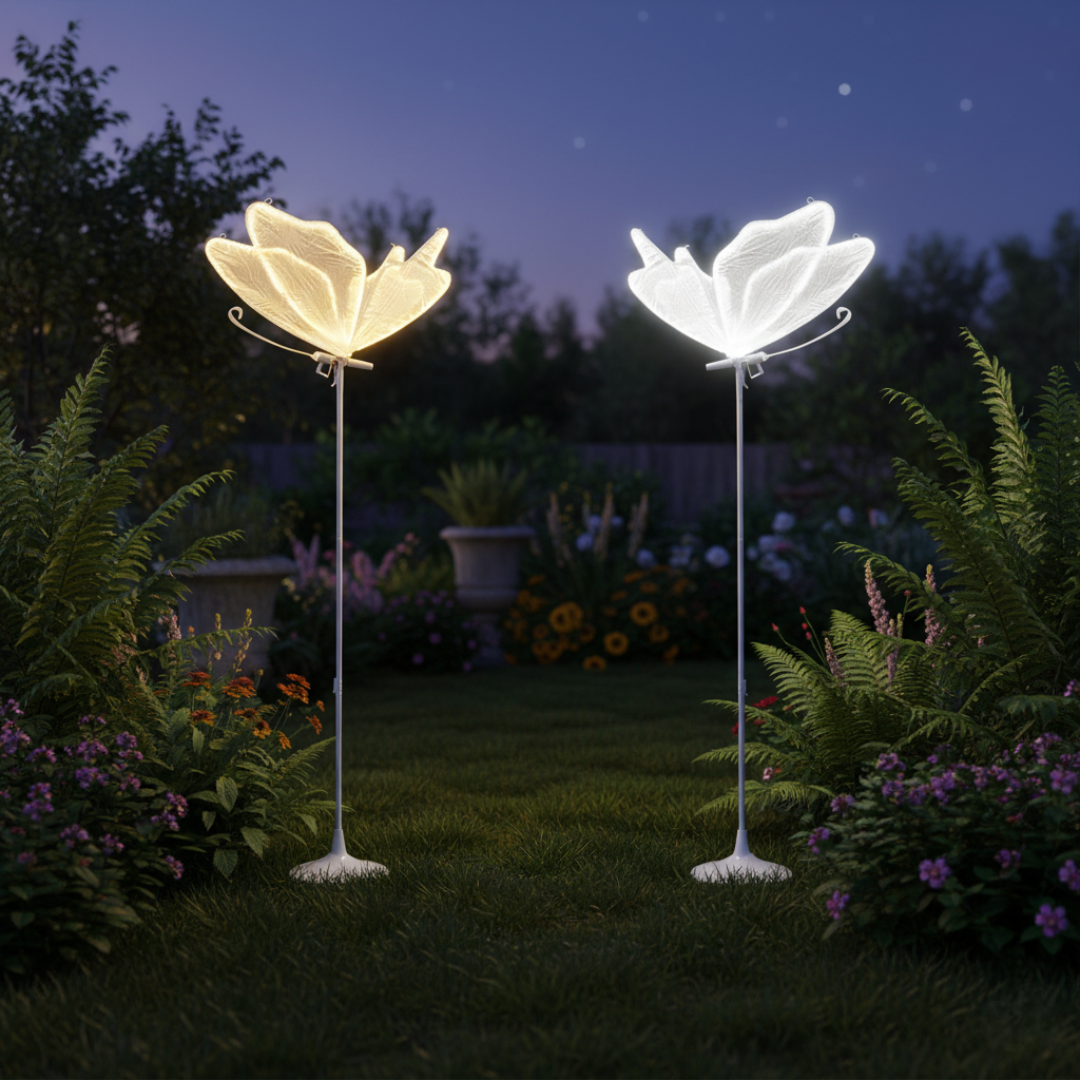 2 Pack of Three Color Butterfly Floor Lamp with LED Lighting for Home and Wedding Decor