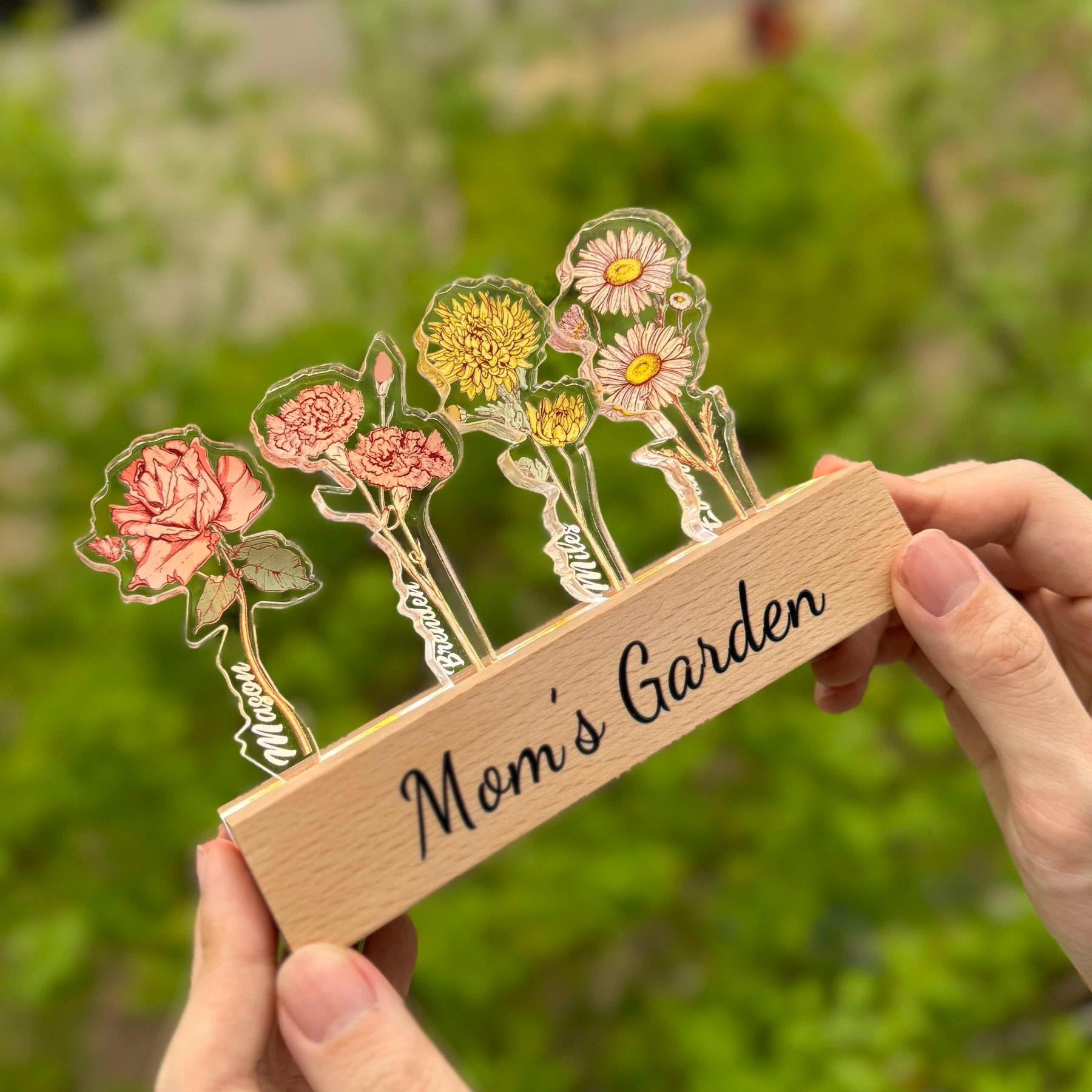 Custom Floral Light For Mom - Solar Flame Torch