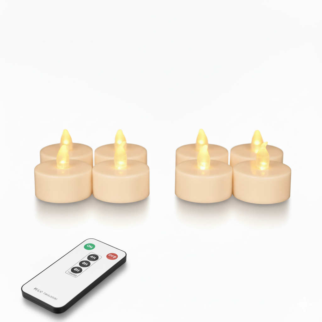 Battery Operated LED Tea Lights With Remote Control