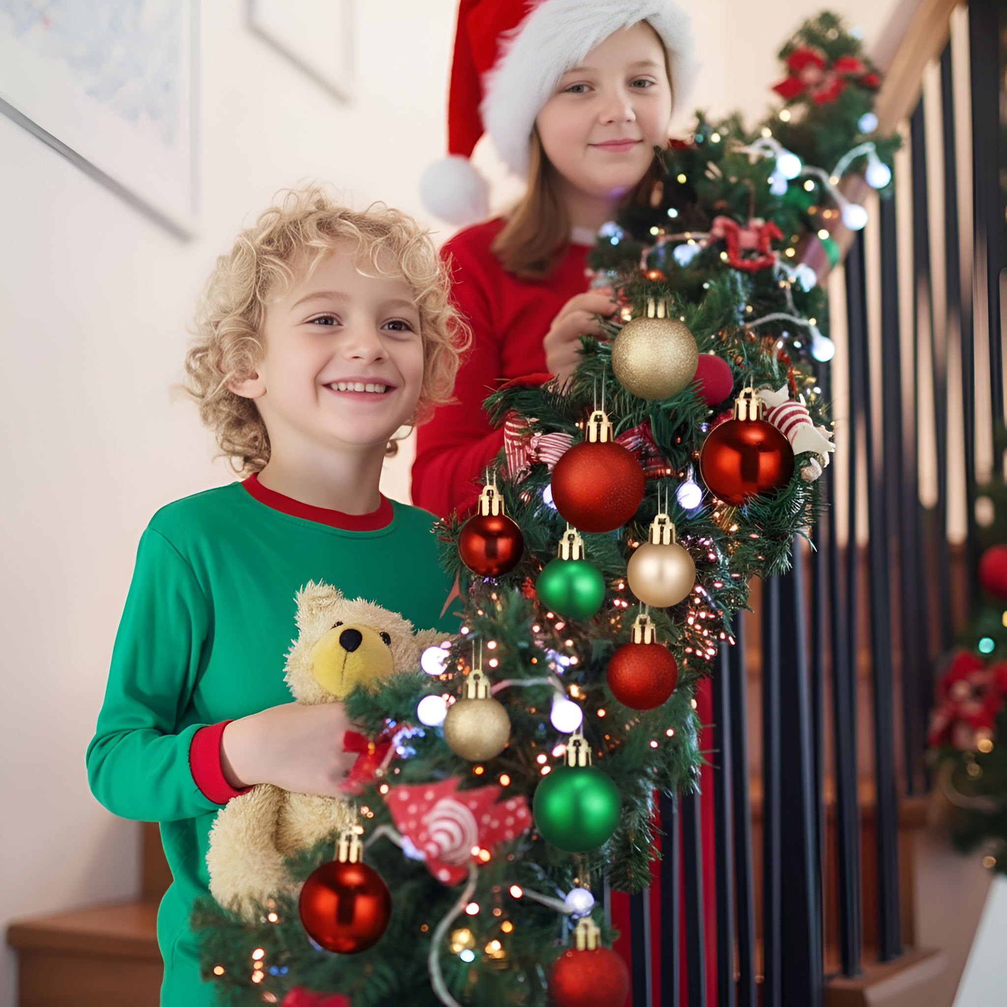 Christmas Hallway Ceiling Lights With Ornaments