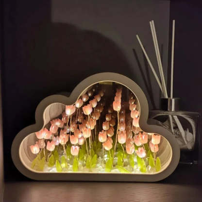 Tulip Cloud Mirror Bedroom Sleeping Table Lamp-LED Solar Fairy Lights