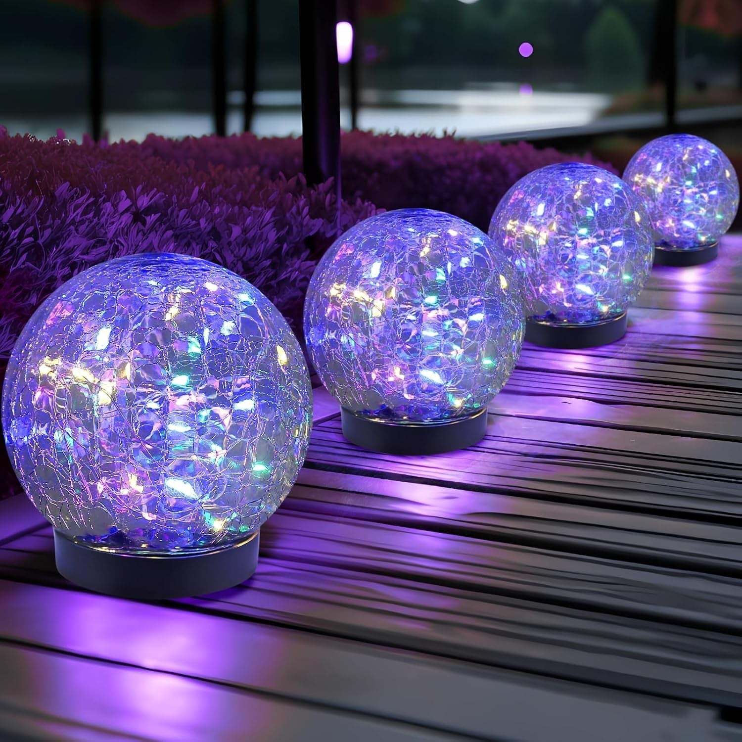 Decorative Cracked Glass Solar Globes-LED Solar Fairy Lights