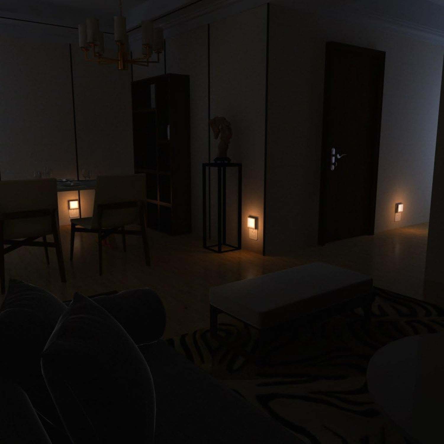 4 Piece Set Of Soft Glow Sensor Night Lights For Hallways-LED Solar Fairy Lights