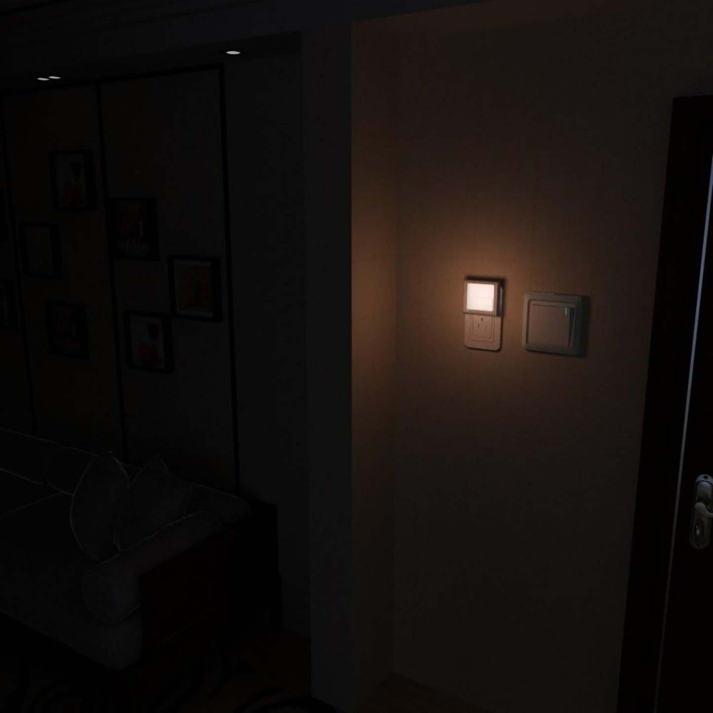 4 Piece Set Of Soft Glow Sensor Night Lights For Hallways-LED Solar Fairy Lights