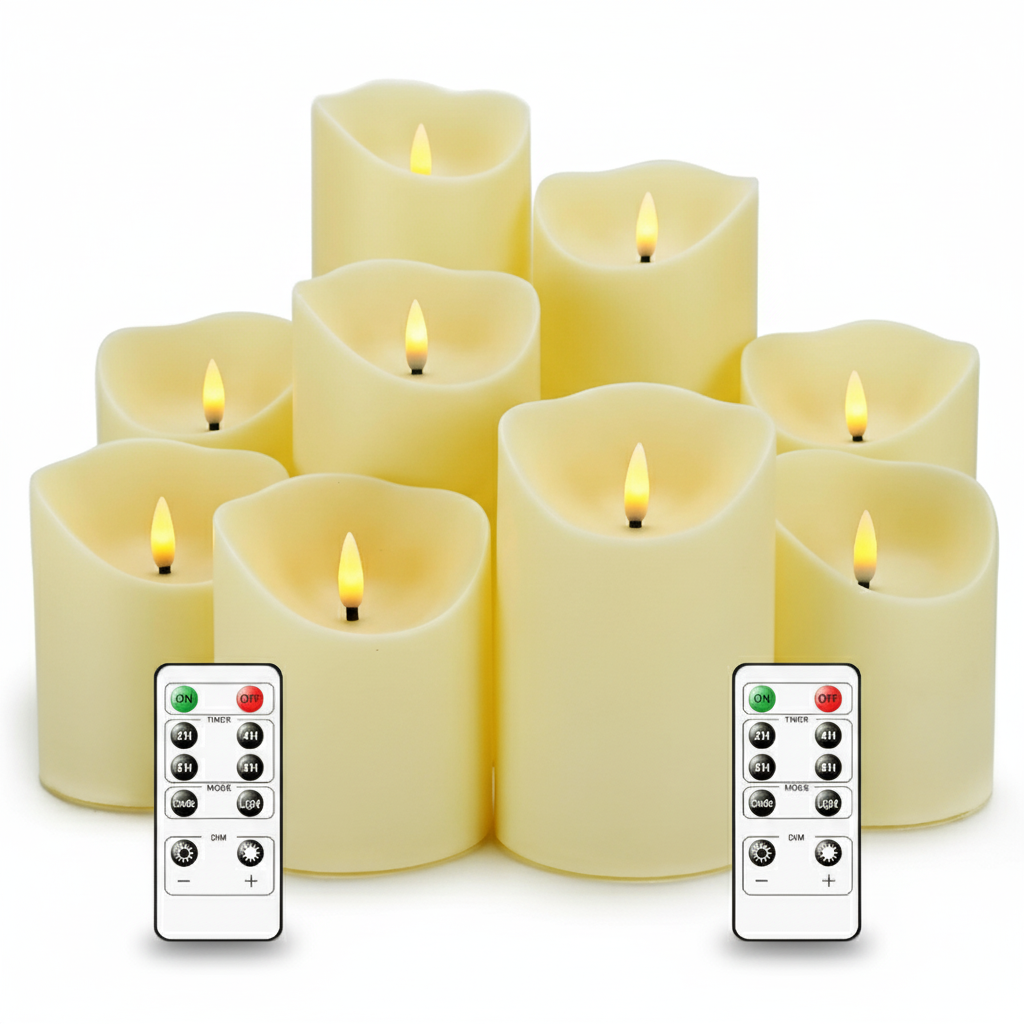 Flameless Candles With Remote Battery Operated Flickering Flameless Candles