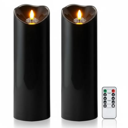 Halloween Orange Flameless Candles Battery Operated With Remote Control And Timer