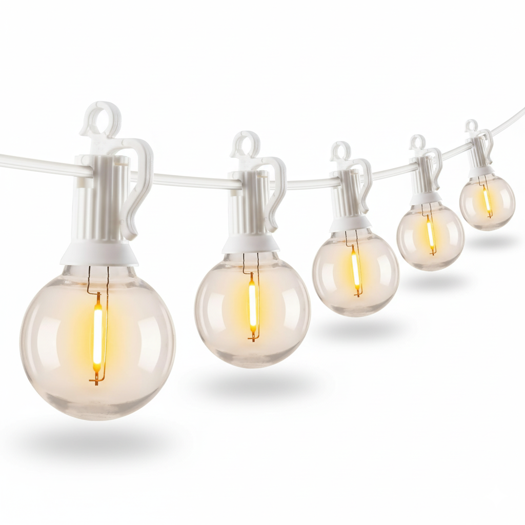 LED Outdoor String Lights With Shatterproof G40 Edison Bulbs