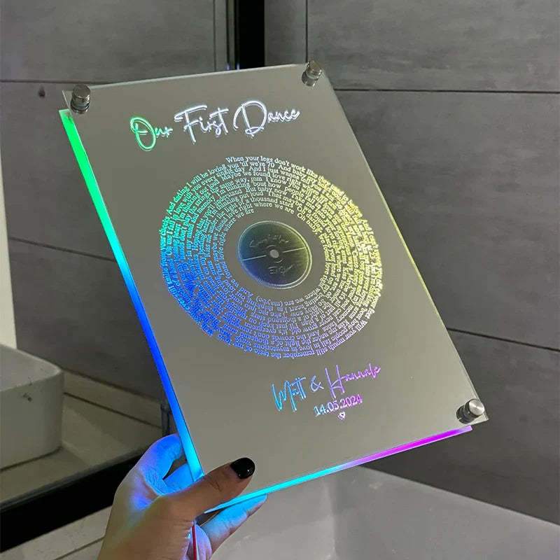 LED Disc Mirror With Personalized Name-LED Solar Fairy Lights