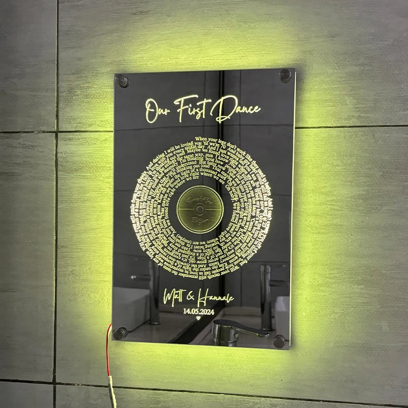 LED Disc Mirror With Personalized Name-LED Solar Fairy Lights